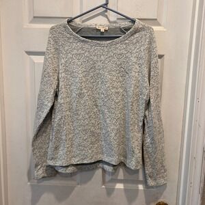 Jane and Delancey Womens Gray Lace Pattern Long Sleeve Sweatshirt Top Size L